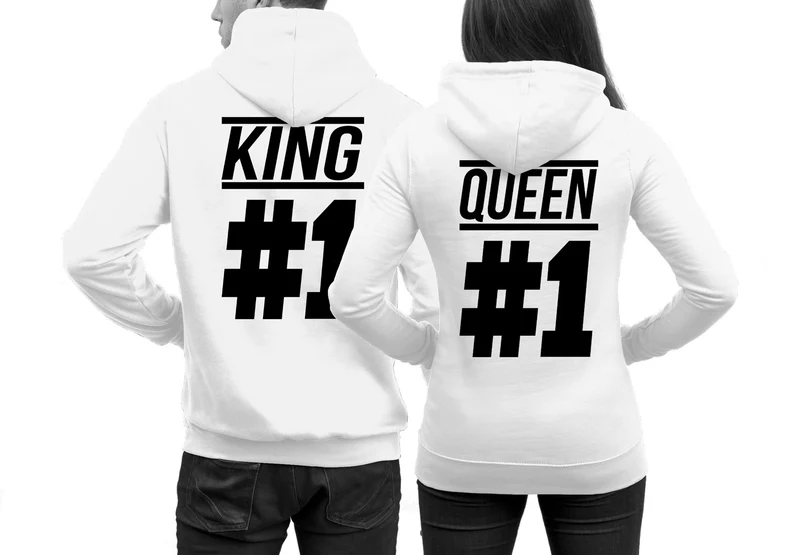 KING #1 und QUEEN #1 Pärchenpullis im SET Pärchen Pullover im Doppelpack