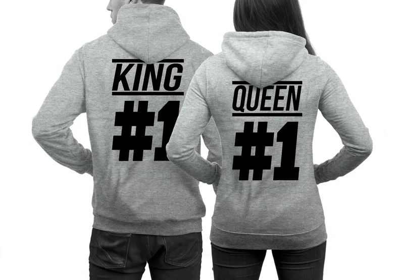 KING #1 und QUEEN #1 Pärchenpullis im SET Pärchen Pullover im Doppelpack