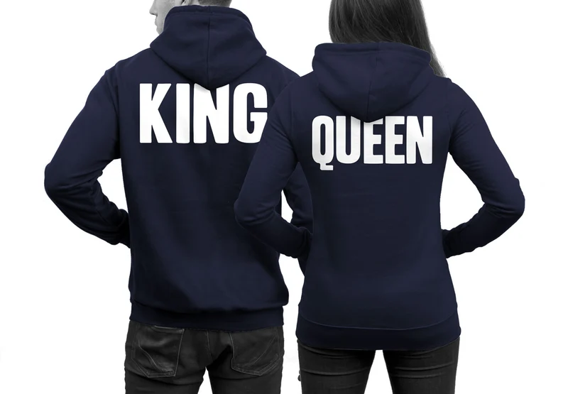 KING QUEEN Hoodies im SET Pärchenpullis und Pärchenpullover im Doppelpack