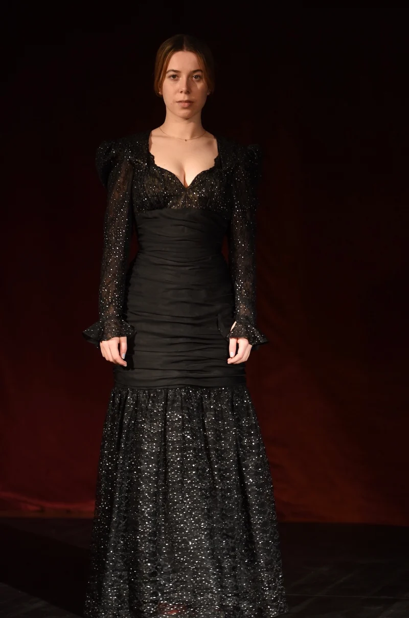 Kleid - Schwarzes Abendkleid - W006
