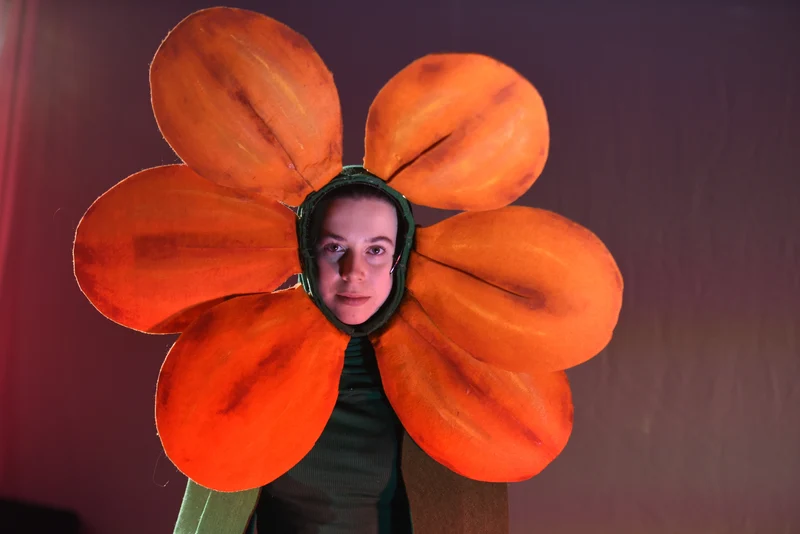 Kostüm - Blume mit orangen Blüten - W004