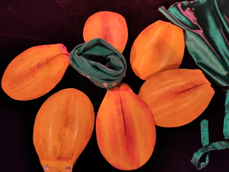 Kostüm - Blume mit orangen Blüten - W004