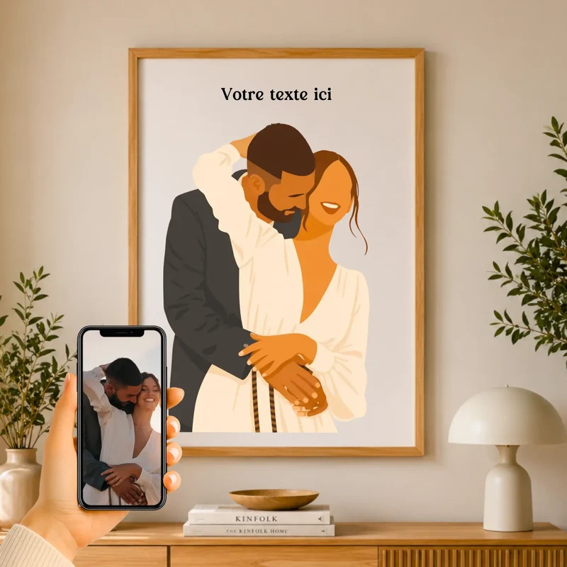 Affiche Personnalisée - Couple dessin
