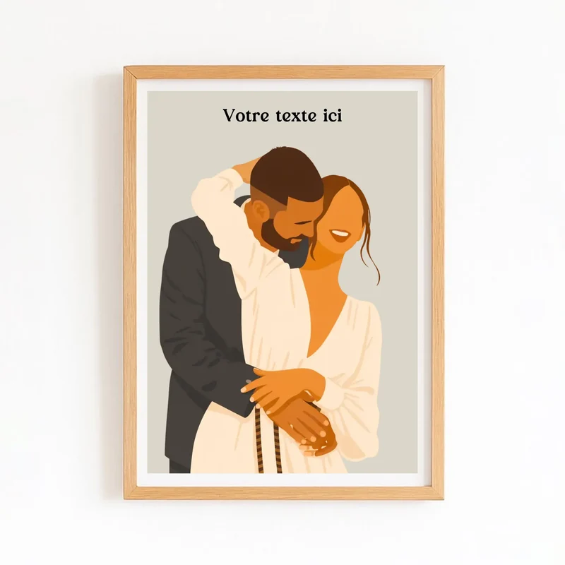 Affiche Personnalisée - Couple dessin