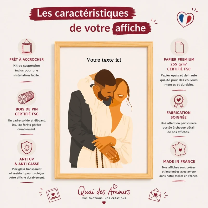 Affiche Personnalisée - Couple dessin
