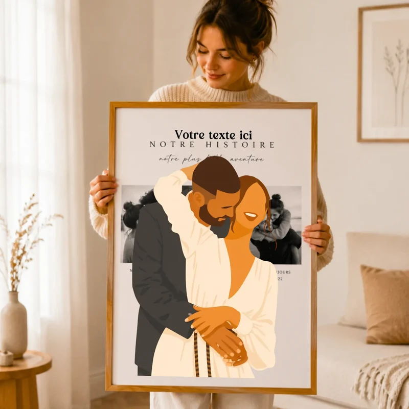 Affiche Personnalisée - Couple dessin