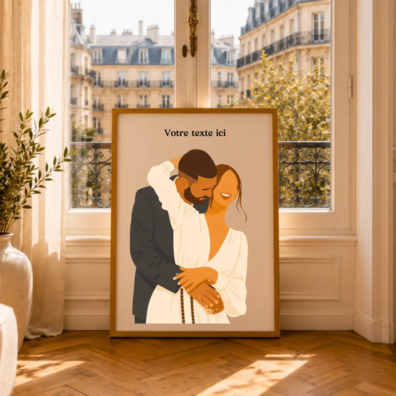 Affiche Personnalisée - Couple dessin