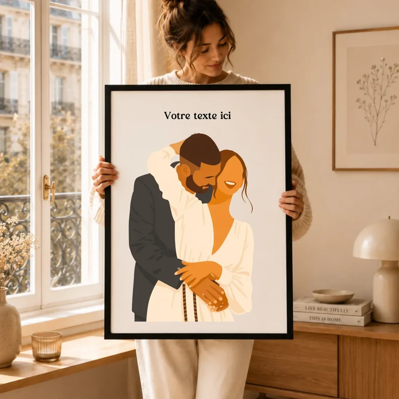 Affiche Personnalisée - Couple dessin