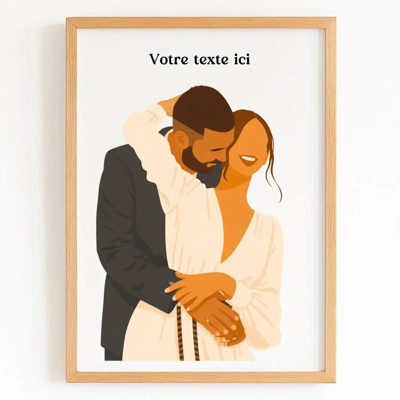 Affiche Personnalisée - Couple dessin