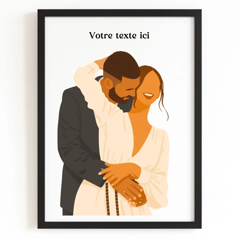 Affiche Personnalisée - Couple dessin