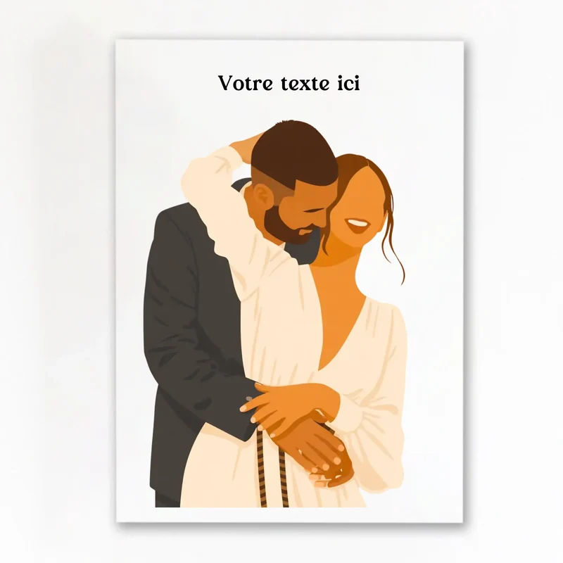 Affiche Personnalisée - Couple dessin