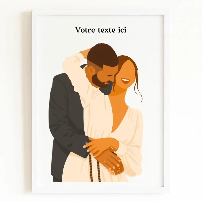 Affiche Personnalisée - Couple dessin