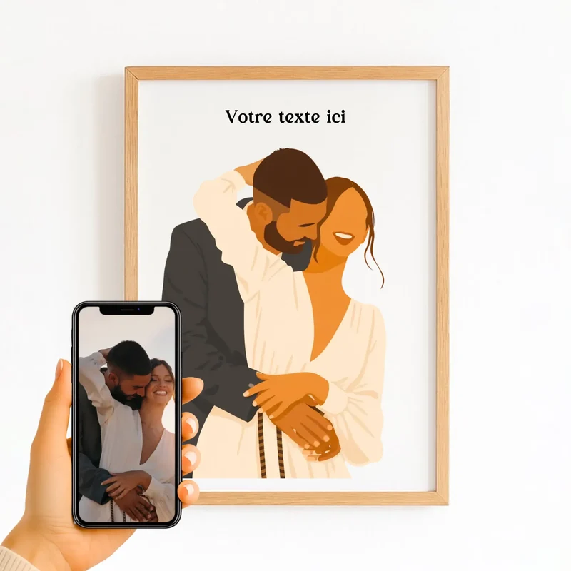 Affiche Personnalisée - Couple dessin