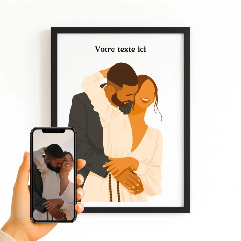 Affiche Personnalisée - Couple dessin