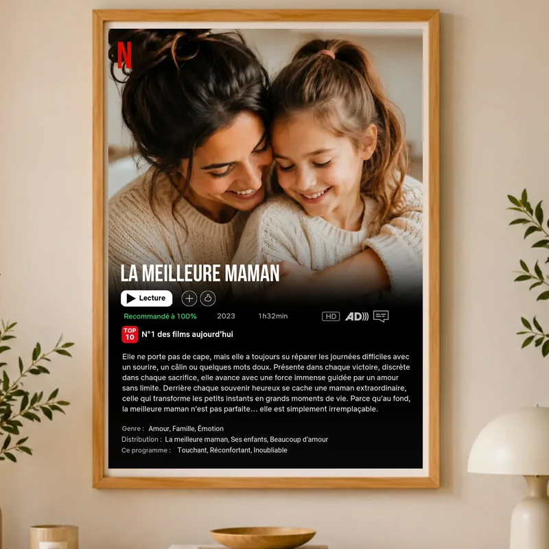 Affiche Netflix Personnalisée - Cadeau Maman