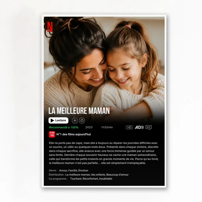 Affiche Netflix Personnalisée - Cadeau Maman