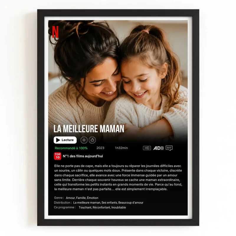 Affiche Netflix Personnalisée - Cadeau Maman