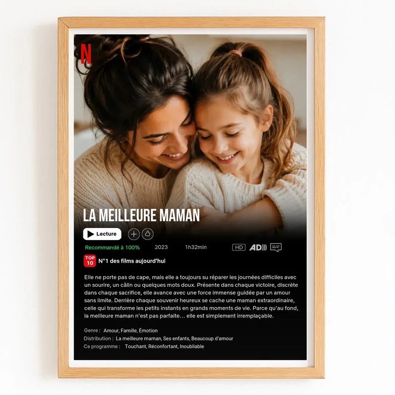 Affiche Netflix Personnalisée - Cadeau Maman