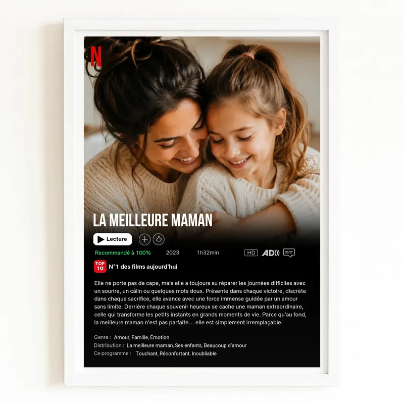 Affiche Netflix Personnalisée - Cadeau Maman
