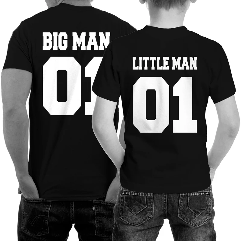 Big Man Little Man Vater und Sohn Shirts Vatertag Vater Sohn Outfit Geschenk für Papa