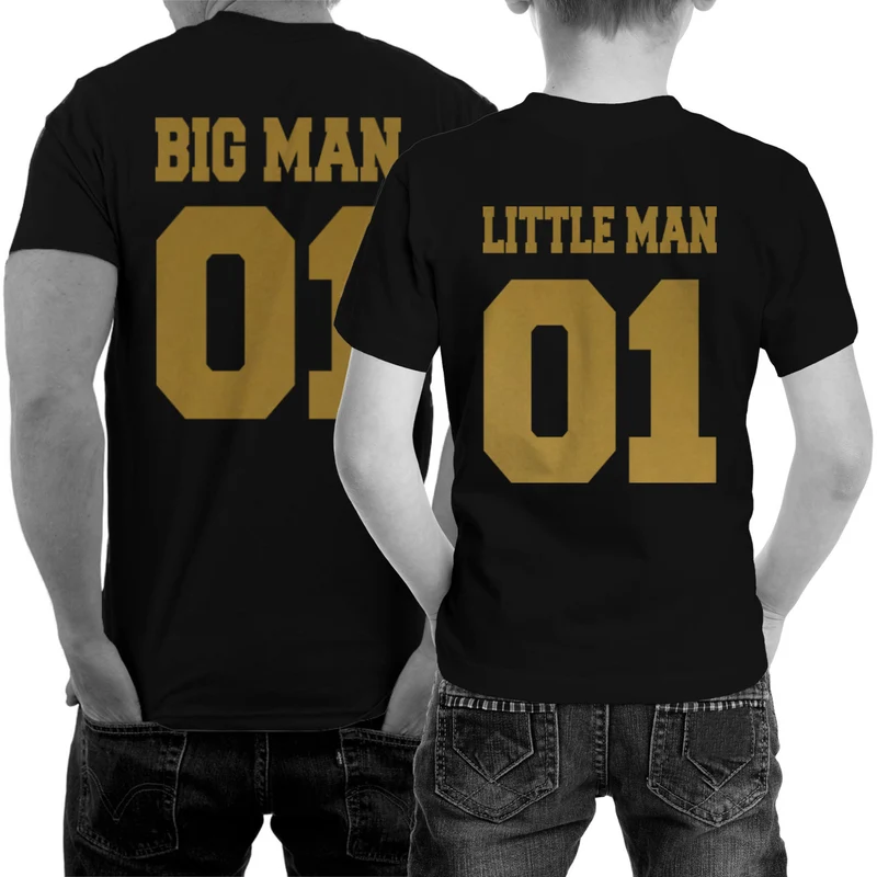 Big Man Little Man Vater und Sohn Shirts Vatertag Vater Sohn Outfit Geschenk für Papa