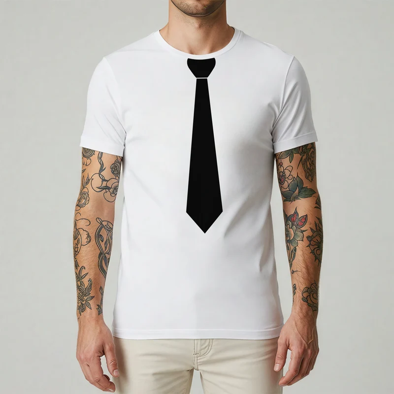 T-Shirt mit Krawatte für JGA Krawatten Shirt
