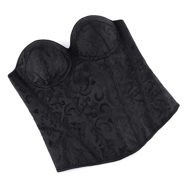 Gothic-Schnürkorsett aus Jacquard für Damen mit Überbrustumfang