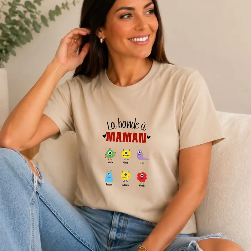 Cadeau fête des mères jeune maman - T shirt personnalisé