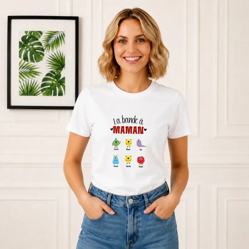 Cadeau fête des mères jeune maman - T shirt personnalisé