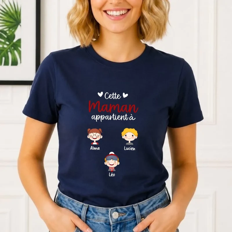 T-shirt personnalisé - Cette maman appartient à