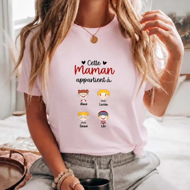 T-shirt personnalisé - Cette maman appartient à