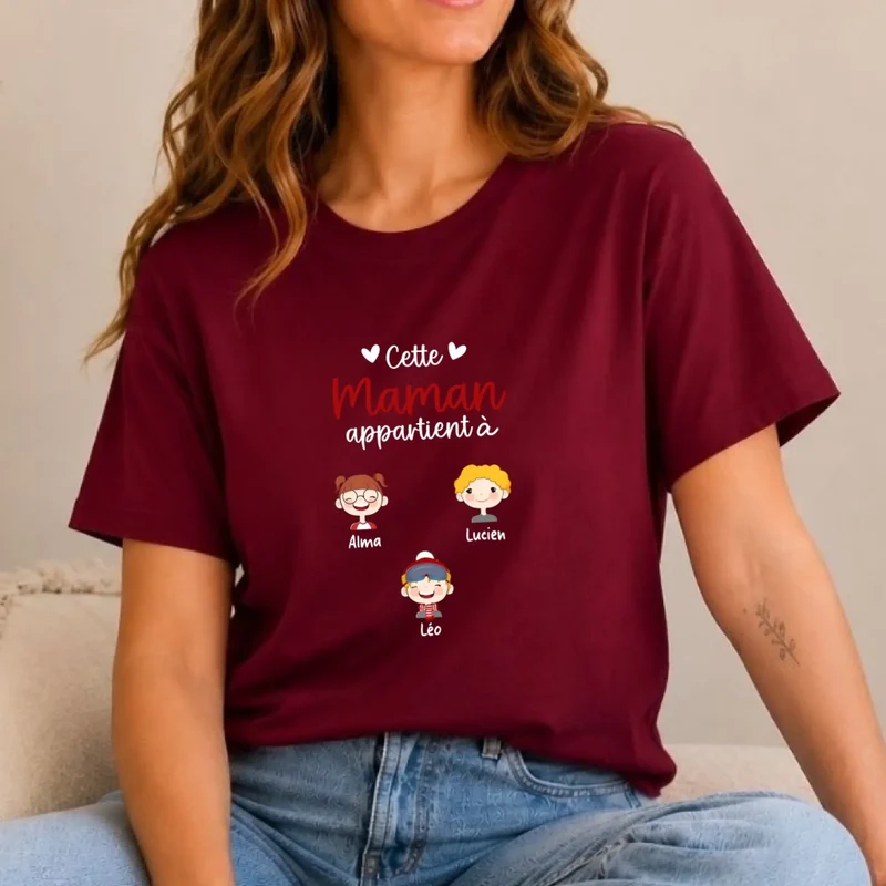 T-shirt personnalisé - Cette maman appartient à