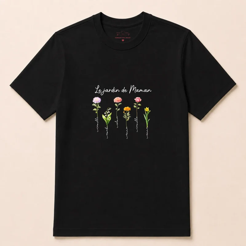 T-shirt personnalisé - Le jardin de maman avec prénoms