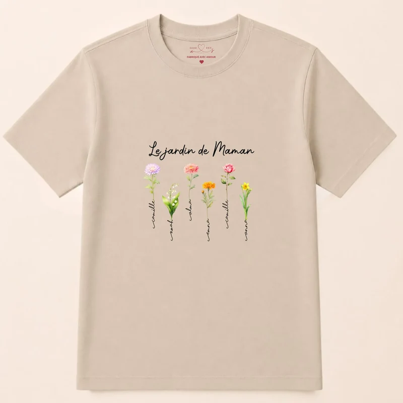 T-shirt personnalisé - Le jardin de maman avec prénoms