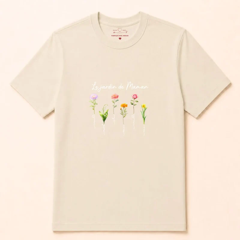 T-shirt personnalisé - Le jardin de maman avec prénoms