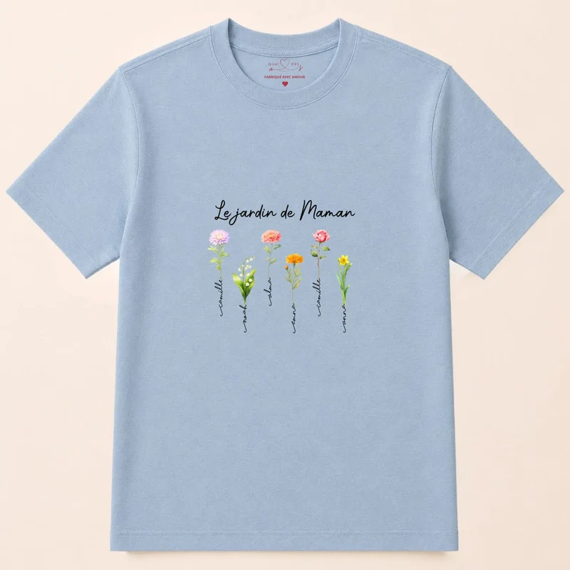 T-shirt personnalisé - Le jardin de maman avec prénoms