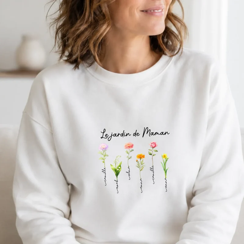 T-shirt personnalisé - Le jardin de maman avec prénoms
