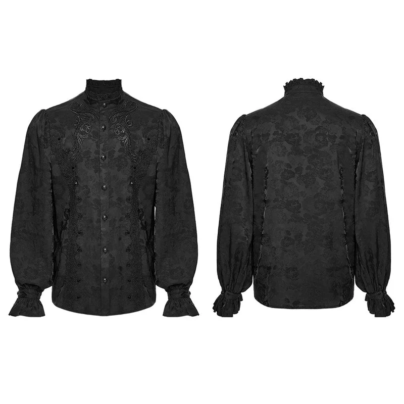Gothic-Hemd mit Puffärmeln und Stickereien für Herren