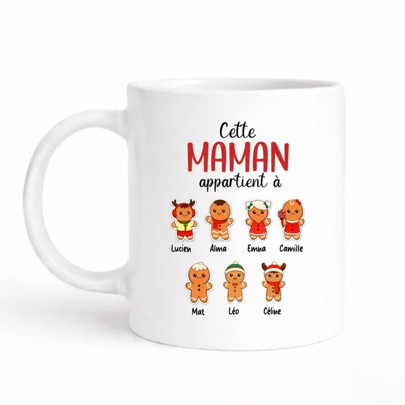 Mug de Noel pour les mamans personnalisé | Cette maman appartient à