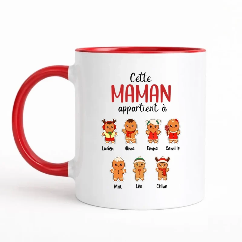 Mug de Noel pour les mamans personnalisé | Cette maman appartient à