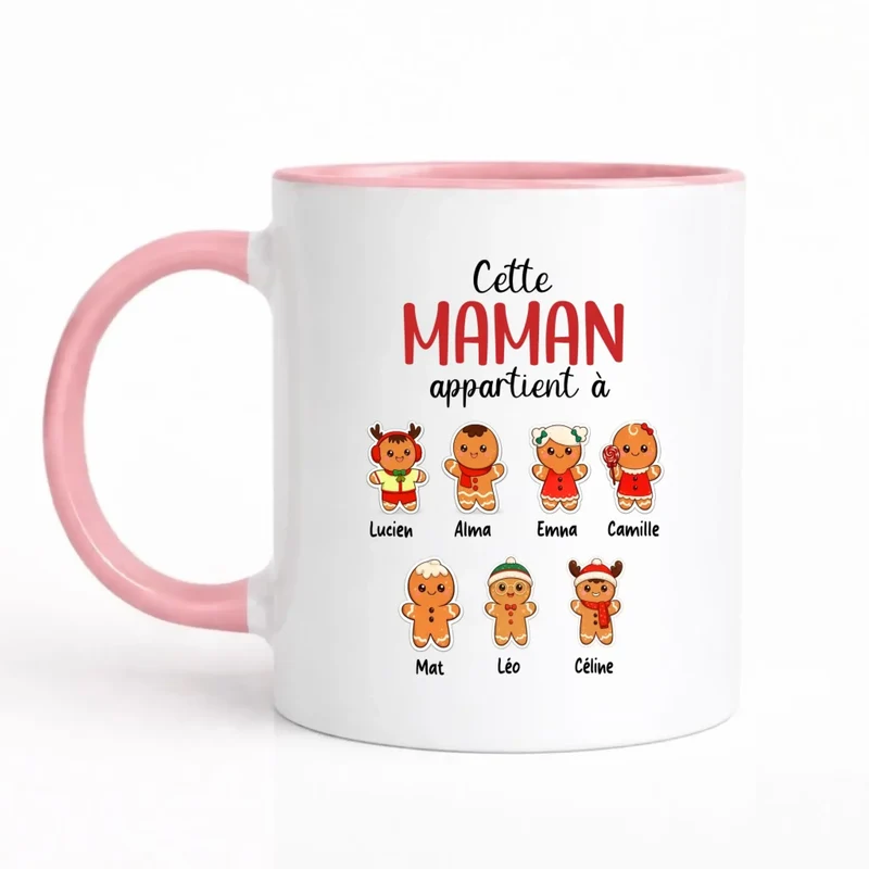Mug de Noel pour les mamans personnalisé | Cette maman appartient à