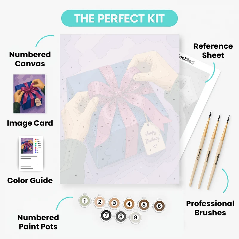 Tying the Birthday Bow - Paint by Numbers Kit