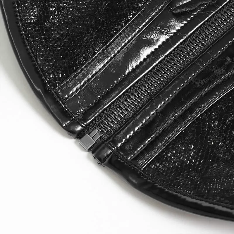 Punk-Bustier für Damen mit Nieten und Reißverschluss vorne