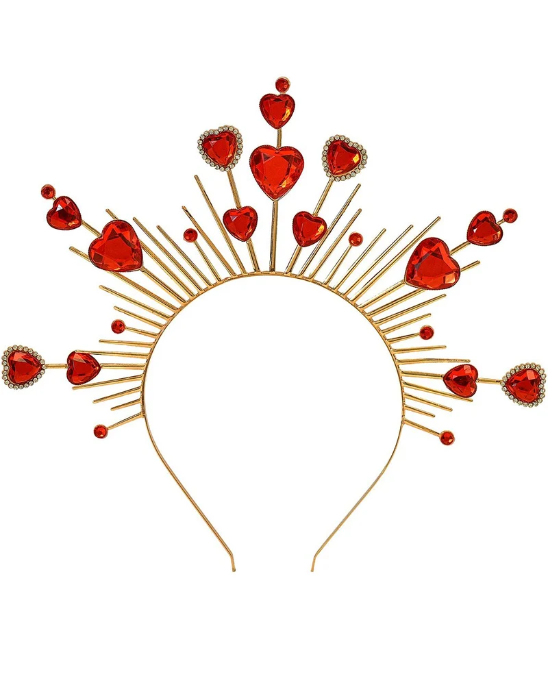Goldenes Diadem mit roten Herzen