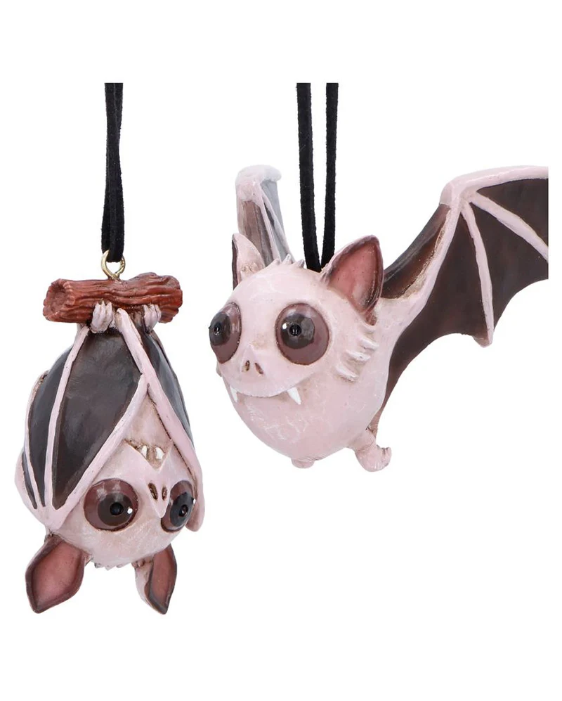 Sneak & Peak Halloween-Fledermaus-Hängeornamente (2er-Set) 7cm
