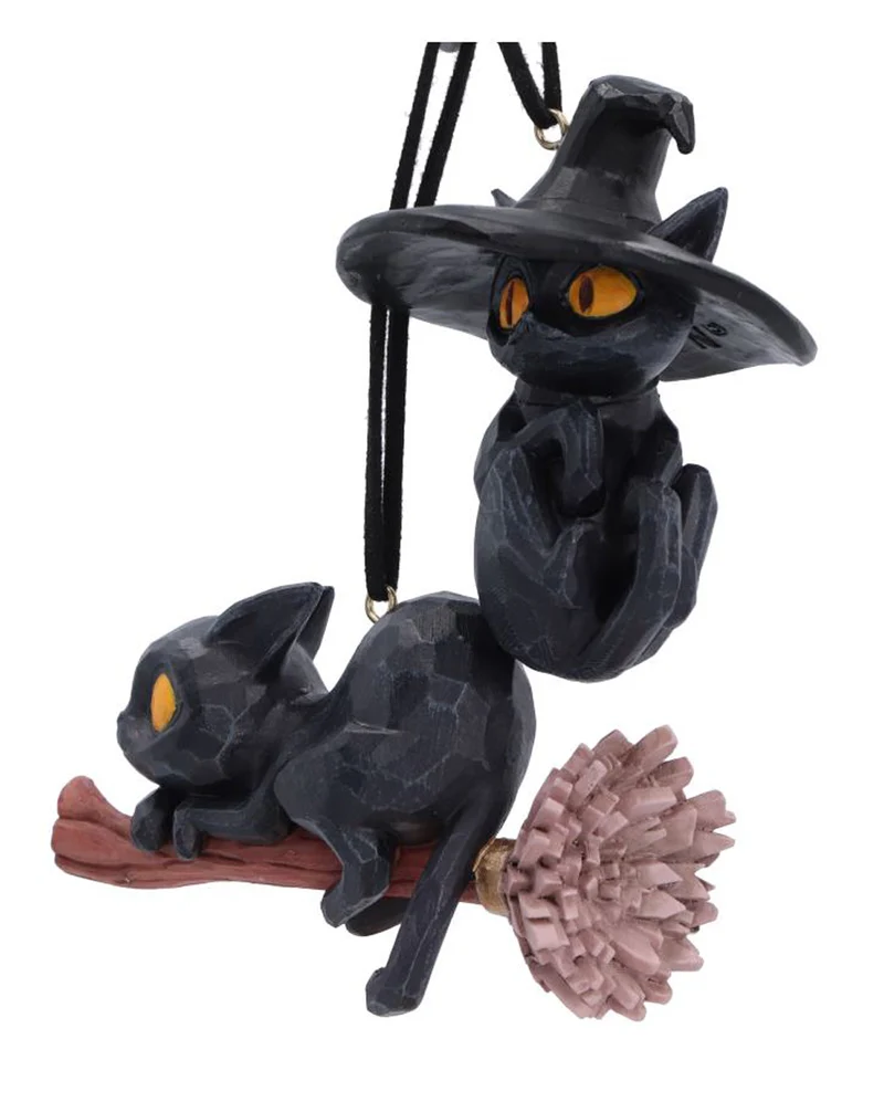 "Curse & Claw“ Halloween-Katzen-Hängeornamente (2er-Set) 7 cm