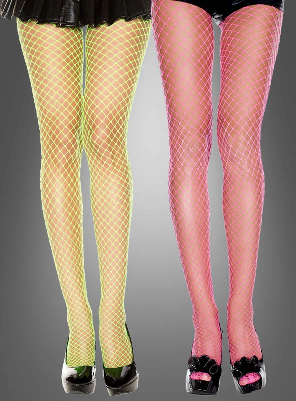 Neon Netzstrumpfhose großmaschig