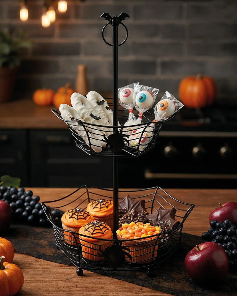 Spinnweben Metall Etagere 44 cm