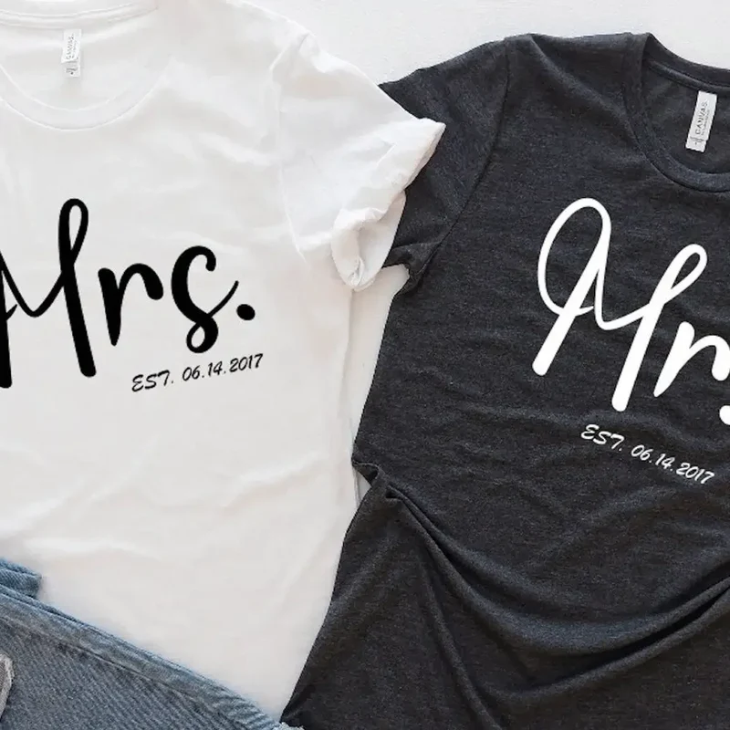 Mr & Mrs T Shirts Personalised