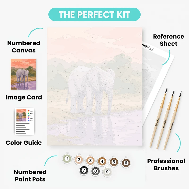 Dawn Waterhole Calf - Paint by Numbers Kit